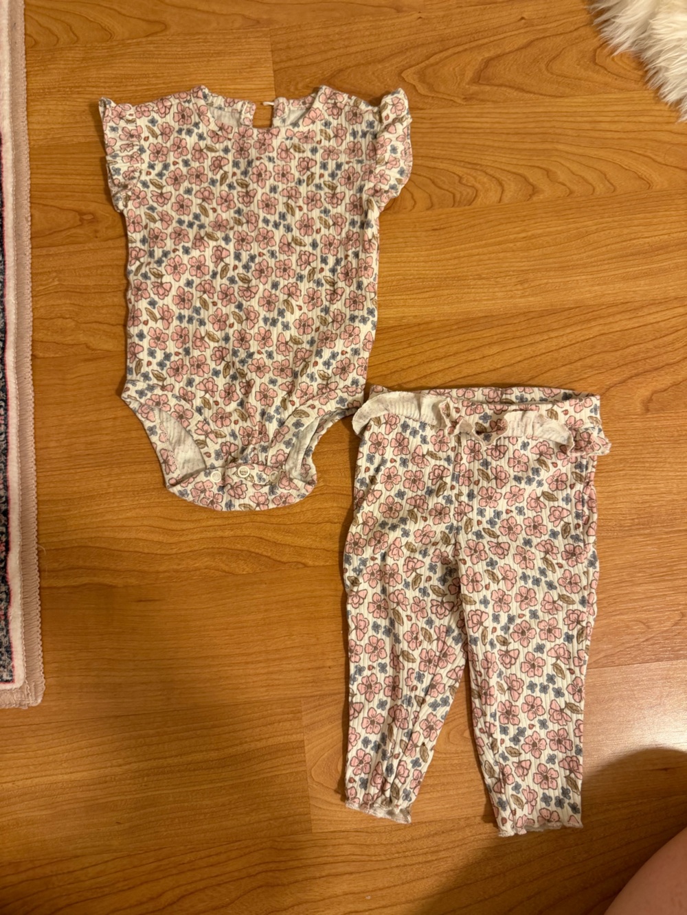 Carter’s Floral Baby Two-Piece Set in Cream and Pink